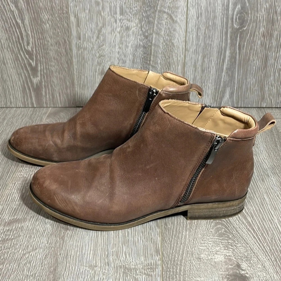 Franco Sarto Leather Keegan Ankle Boots Brown 9M - Picture 1 of 13